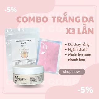 [YBEAUSKIN] Combo Trắng Da X3 - Whitening Body Bath- Tắm Trắng Body + Kem Cốt Ủ Dẻo Trắng Da Body