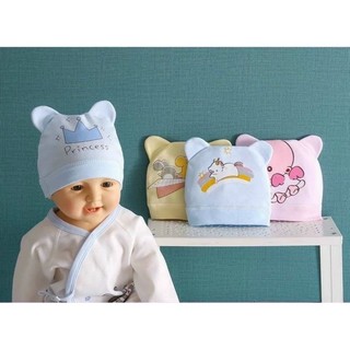 Mũ sơ sinh tai mèo cho bé 0-3 tháng, nhiều mẫu