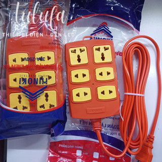  Ổ cắm điện chịu tải liền dây 6 cặp lỗ HINOKI chịu tải cao công suất max 6000W - 30A 