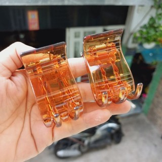 Combo 6 Kẹp tóc 5 răng trong suốt/nâu