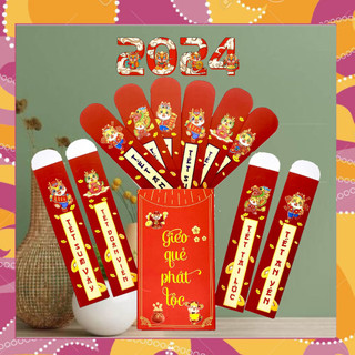 LÌ XÌ RÚT QUẺ RỒNG CHIBI TẾT 2024 NĂM RỒNG (HỘP 15, 30 QUẺ)