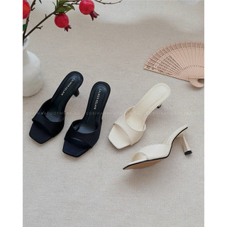 GUỐC DÉP NỮ GIÀY CAO GÓT 7CM QUAI NGANG KHUYẾT MŨI VUÔNG FULL BOX HÀNG Q C CC