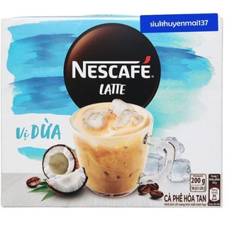 cà phê hòa tan nescafe latte dừa hạnh nhân hạt phỉ,hsd:1/25