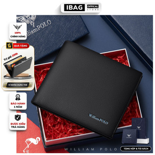 Ví Da Nam Cao Cấp Bóp Nam Da Bò Thật Chính Hãng Williampolo Ví da nam dáng đứng đựng tiền và thẻ mini nhỏ gọn- 𝑰𝑩𝑨𝑮