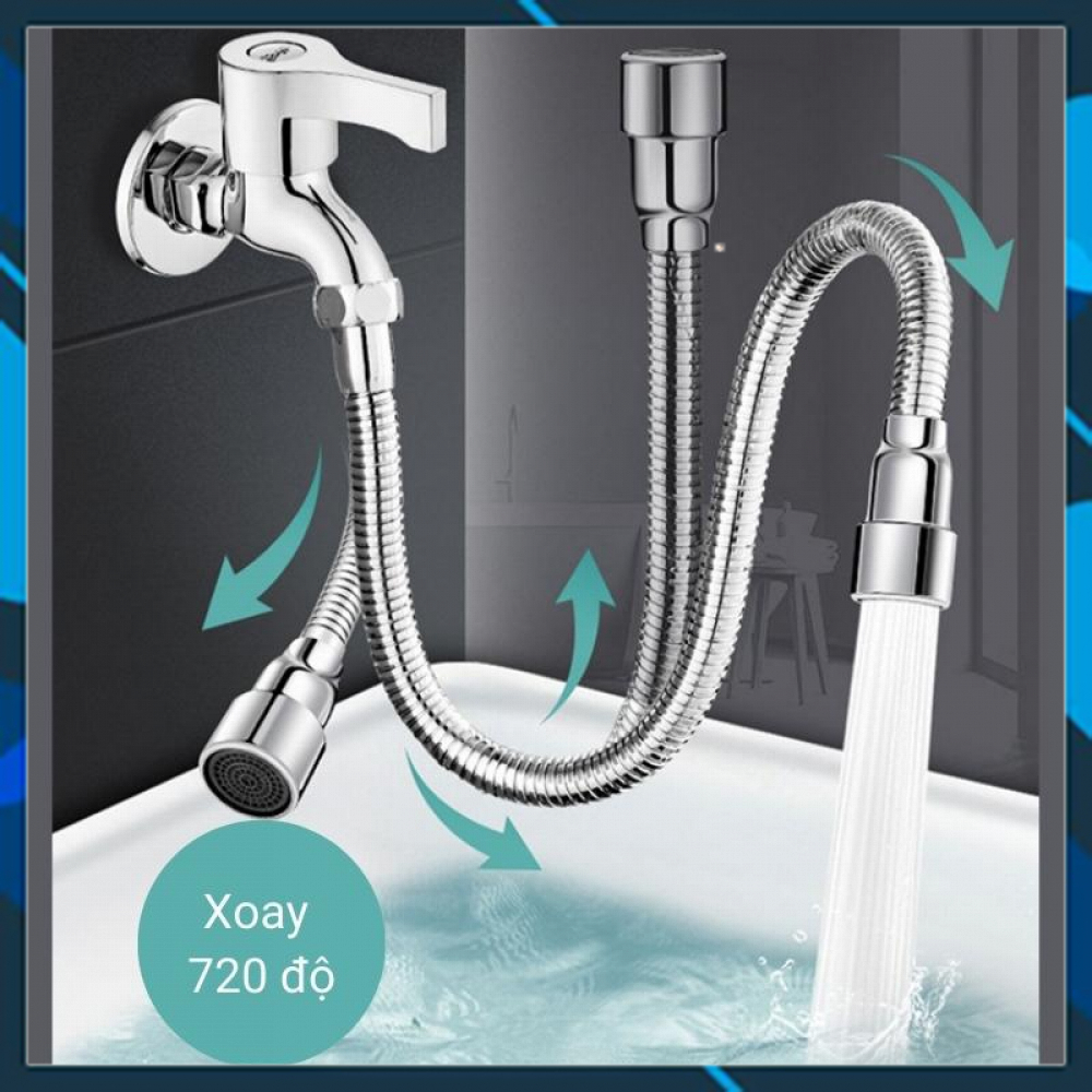 Dây Nối Dài Vòi Nước Thép Không Gỉ Xoay 720 Độ Theo Mọi Hướng