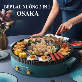 Bếp lẩu nướng 2 trong 1 OSAKA, nồi nướng kèm lẩu điện đa năng hàng cao cấp, đường kính 36cm Bảo hành 12 tháng