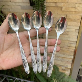 Thìa cafe inox cán hoa (13cm)