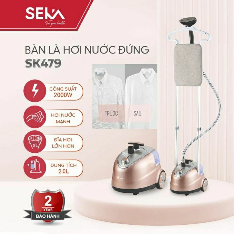 Bàn là cây đứng Seka SK479 - công suất 2000W- bảo hành 12 tháng