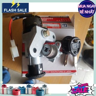 Freeship - Bộ ổ khóa xe 6 cạnh Jupiter V, Jupiter R có khóa điện và khóa yên chính hãng Châu Hưng Nhật Bản