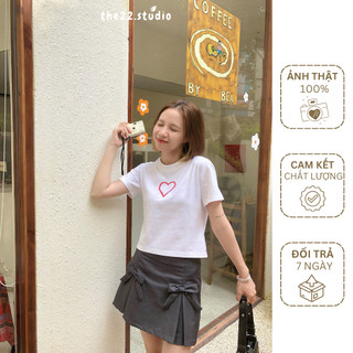Áo thun baby tee form ôm tay ngắn y2k - doris trắng