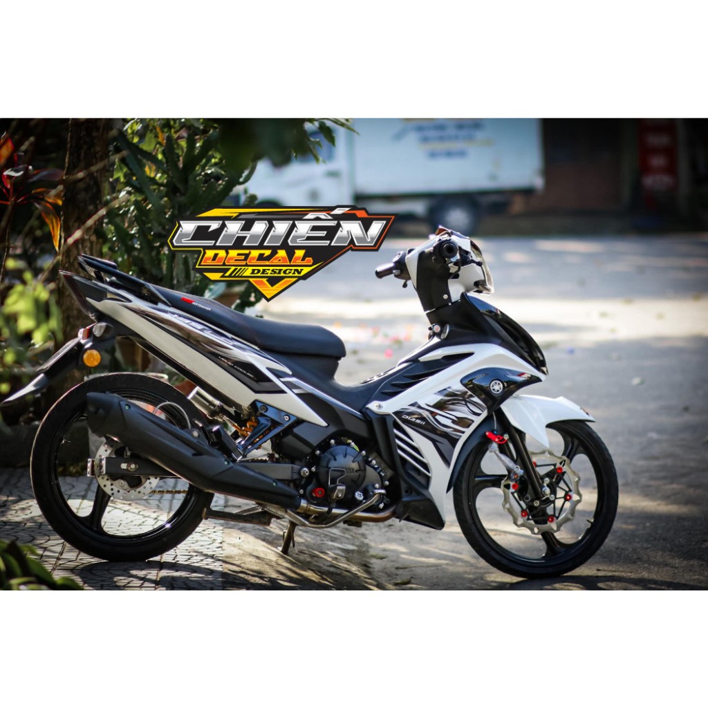 Tem rời exciter 135cc  mẫu tem LC V3 đen trắng xám