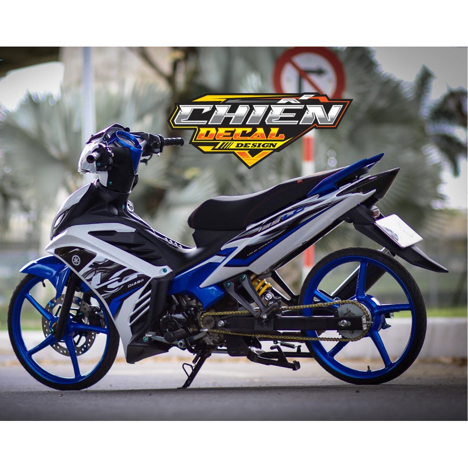 Tem rời exciter 135cc  mẫu tem LC v3 xanh gp trắng đen