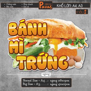 Decal Bánh Mì Các Loại chống nước trang trí dán quán ăn, quán trà sữa