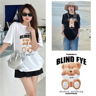 Áo thun nữ, áo phông nam nữ tay lỡ unisex in hình Gấu, áo form rộng cotton oversize streetwear siêu kute