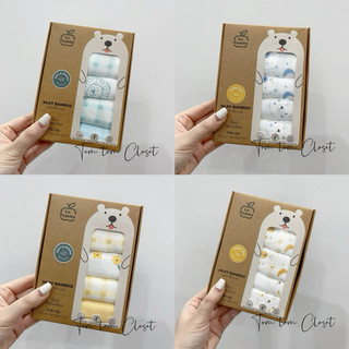 La pomme ss2024 k001 set 5 khăn sữa sợi tre lụa la pomme phối màu cho bé