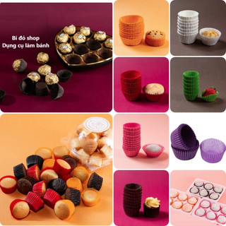 1000 CUP giấy nến, CHÉN giấy nến đáy 2,5 cm lót SÔ CÔ LA BON BON lót bánh BÔNG LAN MINI