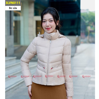  Áo phao lông vũ nữ CARDINA dáng ngắn siêu nhẹ siêu ấm chống thấm cản gió màu sắc trang nhã 3LVN01 