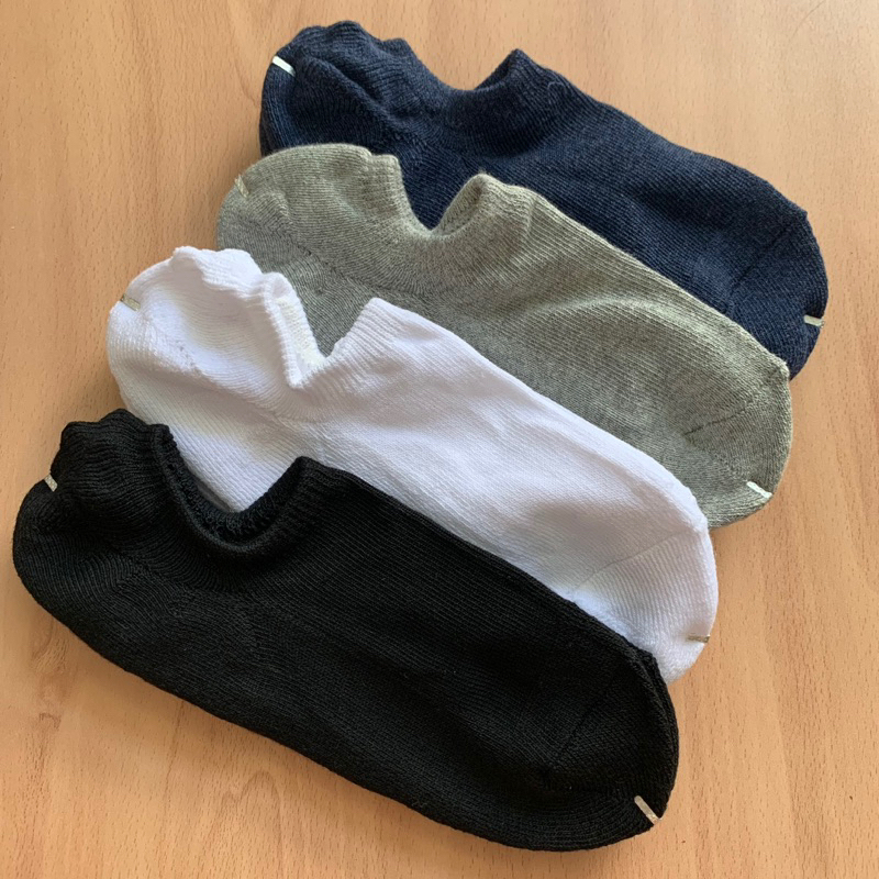 Tất vớ lười Uniqlo đệm xù bàn có silicon chống tụt kiểu giống loại Mu ji thấp chất cotton