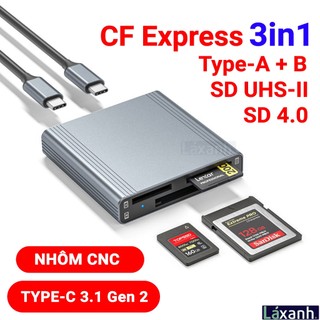 Đầu đọc thẻ nhớ cf express cfexpress cfe type-a type-b sd uhs-ii uhs-2 4.0 usb 3.1 gen2 high speed 10gbps card reader