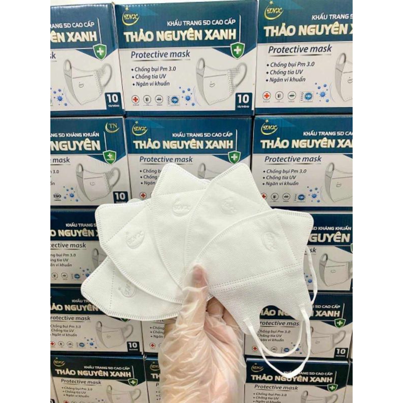 Khẩu Trang 5d Thảo Nguyên người lớn (thùng 100 cái)