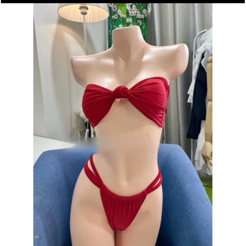 Bikini 2 mảnh đồ bơi áo tắm áo tam giác nhiều kiểu màu đỏ đô nâng tông da ( hình shop chụp ) | BigBuy360 - bigbuy360.vn