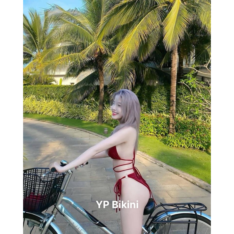 Bikini 2 mảnh đồ bơi áo tắm áo tam giác nhiều kiểu màu đỏ đô nâng tông da ( hình shop chụp ) | BigBuy360 - bigbuy360.vn