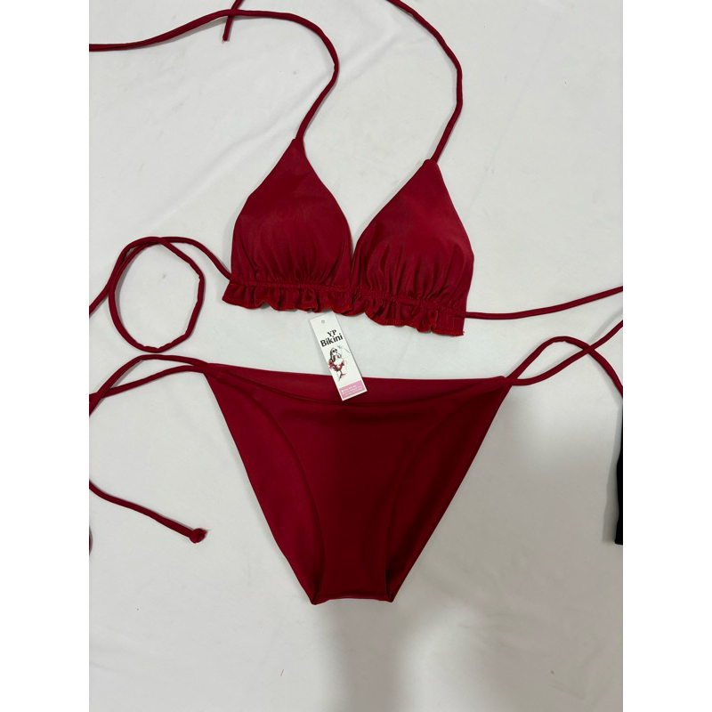 Bikini 2 mảnh đồ bơi áo tắm áo tam giác nhiều kiểu màu đỏ đô nâng tông da ( hình shop chụp ) | BigBuy360 - bigbuy360.vn