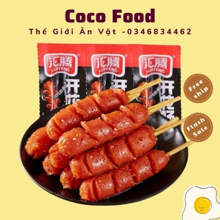 Xúc xích bò nướng tê cay - xúc xích chiên nướng bbq đen gói to - dai giòn bùi béo đậm vị