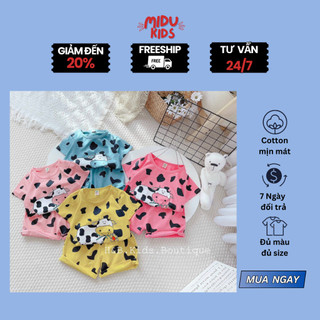 Quần áo trẻ em bé trai và bé gái mẫu bò sữa siêu đáng yêu hình in 3D siêu nét hiệu nhà MiDu Kid