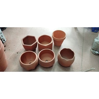 Các loại chậu đất nung dáng xô màu nâu size 6x3cm, 6x6cm, 8x8cm, 10x10cm, 12x12cm