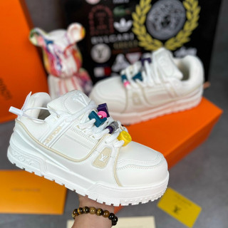 Giày Thể Thao sneaker LV Charm Stickers Trắng kem
