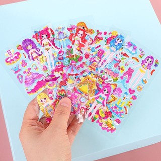 Sticker 3D miếng dán thay váy công chúa đầm dạ hội cho bé gái Đồ chơi bóc dán