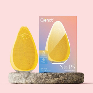 Máy rửa mặt mini cầm tay Crenot Nia P5 silicone siêu mềm sóng âm rửa sạch sâu lỗ chân lông thiết kế công thái học