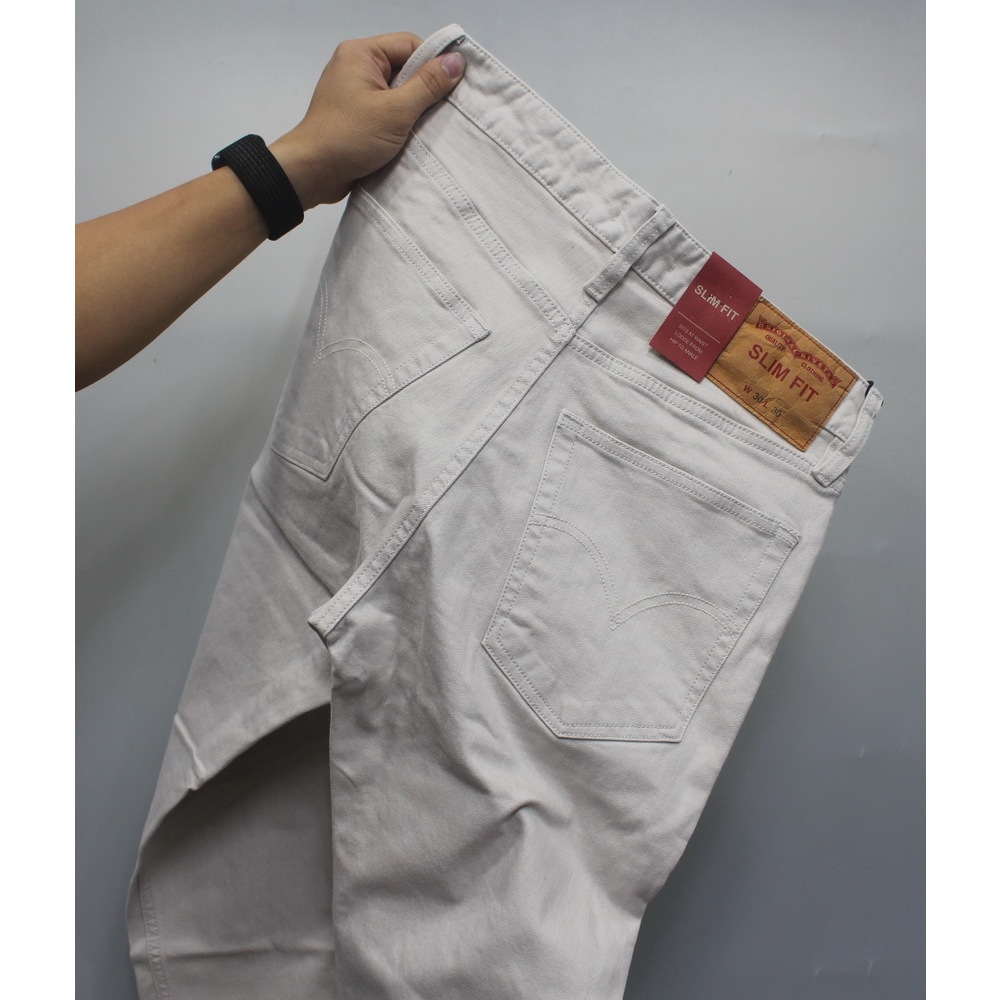 Quần Kaki Jean Nam Cao Cấp Ghi Sáng, Quần Kaki Jean dáng đứng, Chất vải cotton co giãn thoải mái - Doki