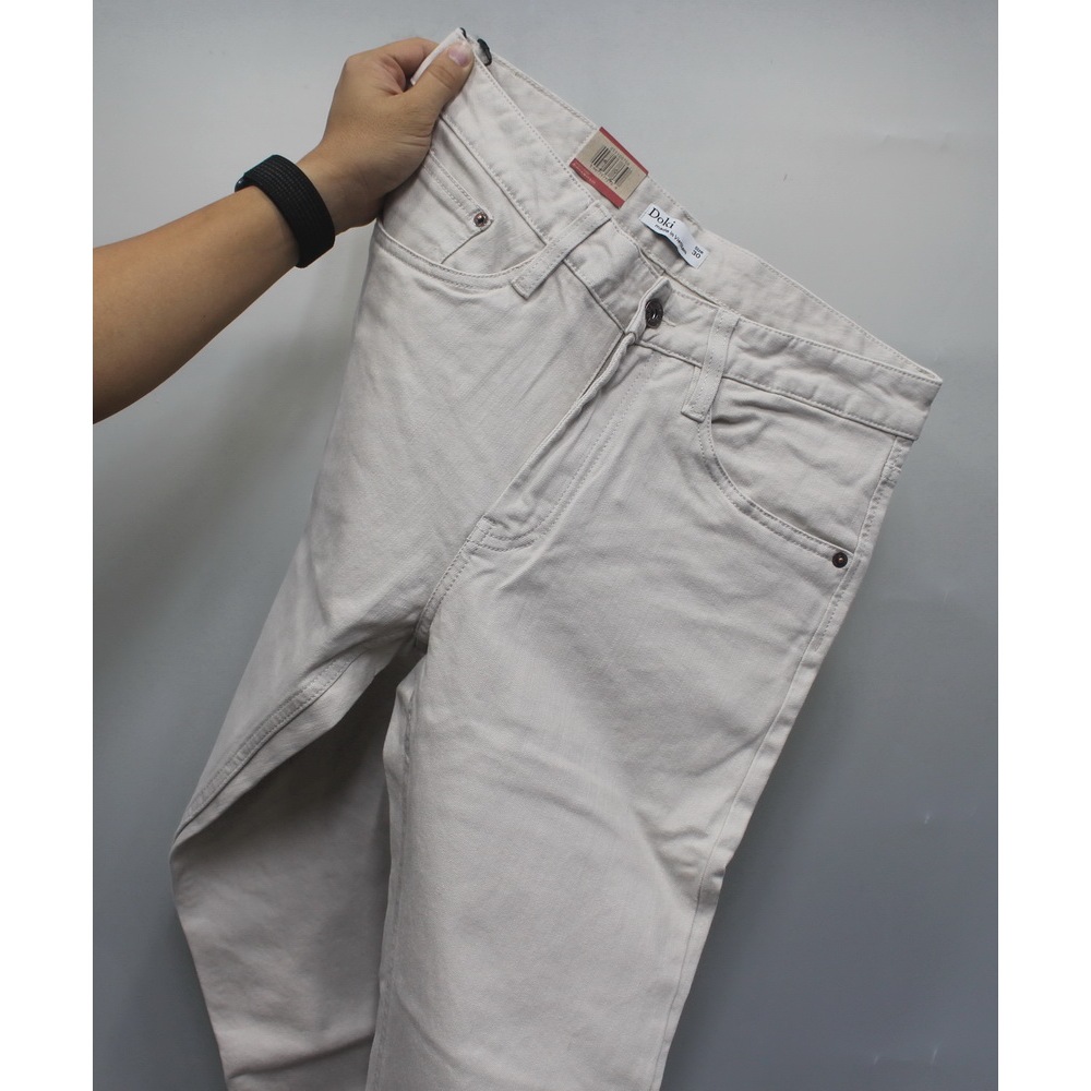 Quần Kaki Jean Nam Cao Cấp Ghi Sáng, Quần Kaki Jean dáng đứng, Chất vải cotton co giãn thoải mái - Doki