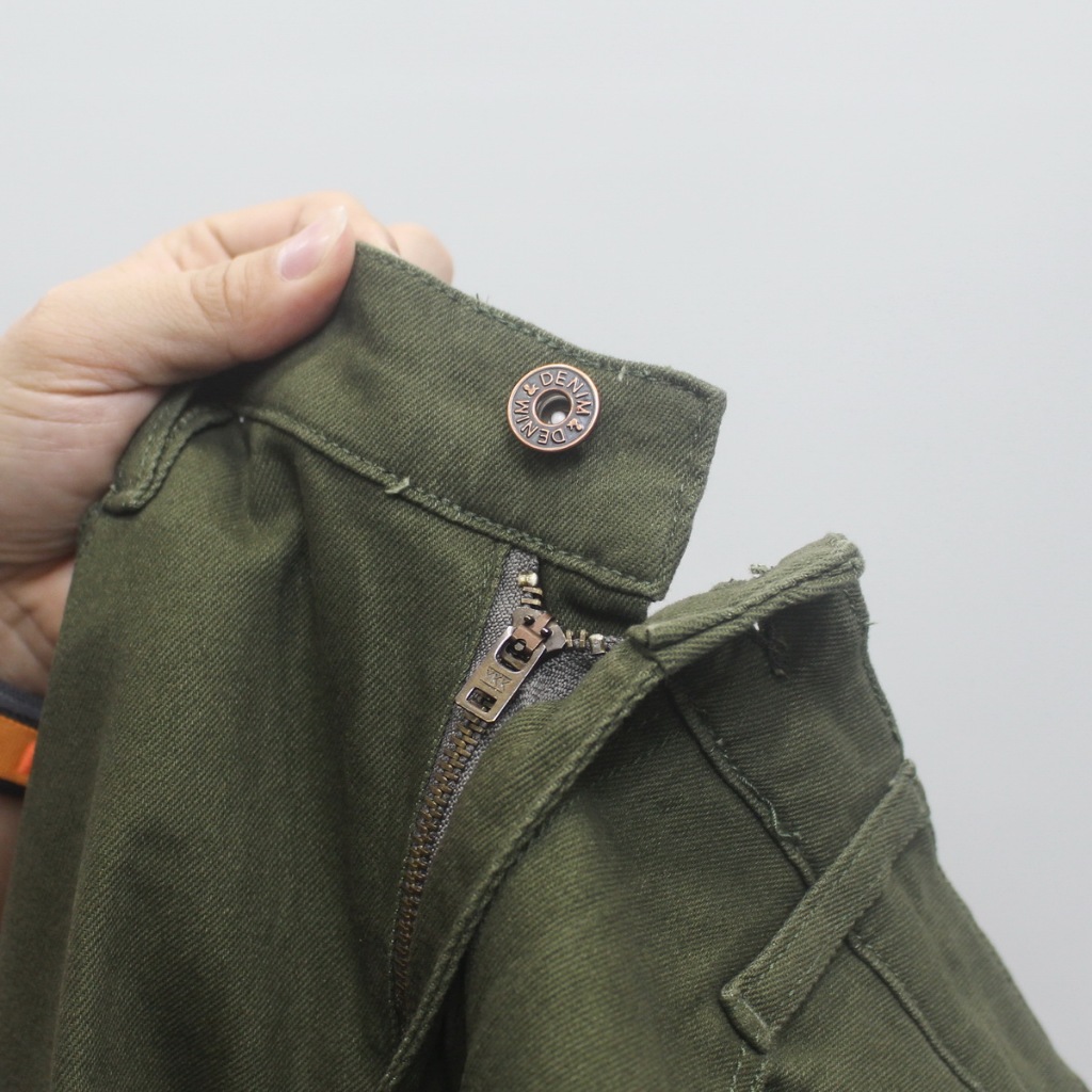 Quần Kaki Nam Cao Cấp Xanh Rêu, Quần Kaki Jean nam dáng ôm đứng, Chất vải co giãn thoáng mát - Doki