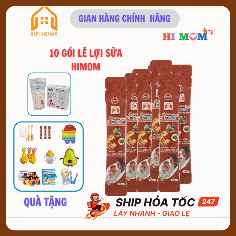 10 gói Lợi sữa HI MOM HAPI ,nhiều sữa,mát sữa, thông tắc sữa