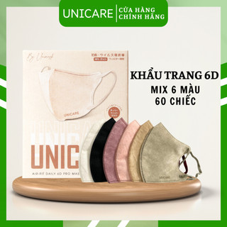  Khẩu Trang 6D Unicare Pro Mask 3 Lớp Kháng Khuẩn Cản Tia UV Thế Hệ Mới Không Thấm Nước Quai Chun Mềm Mại