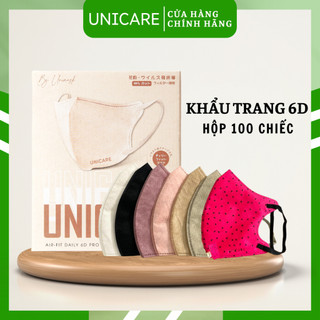 UNICARE Combo 100 Chiếc Khẩu trang UNICARE 6D ProMask Kháng Khuẩn Quai Chun Mềm Mại 3 Lớp Kháng Khuẩn