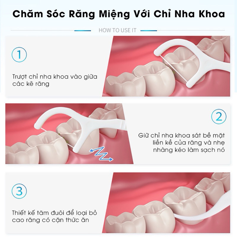 Tăm chỉ nha khoa hộp 50 cái, tăm chỉ nha khoa