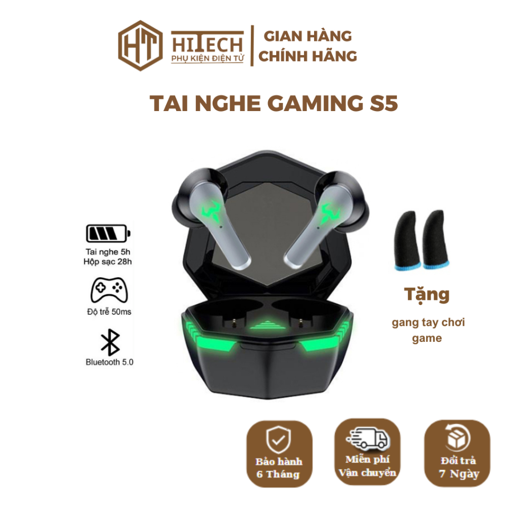 Tai Nghe Gaming S5 - Bass Hay, Pin Cực Lớn, Chống Ồn Chủ Động - HiTech