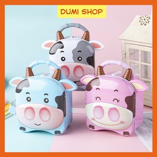 Ống heo đựng tiền có khóa hình con bò sữa cho bé yêu, Két sắt mini tiết kiệm tiền có khóa siêu yêu, đẹp mắt