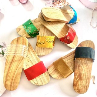 Guốc mộc guốc gỗ đế 2 phân truyền thống mặc áo dài đồ lam