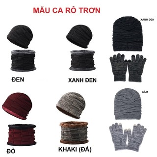 [HÀNG XỊN] Mũ len, nón len nam nữ kèm khăn choàng, găng tay mùa đông giữ ấm thời trang Korea A022