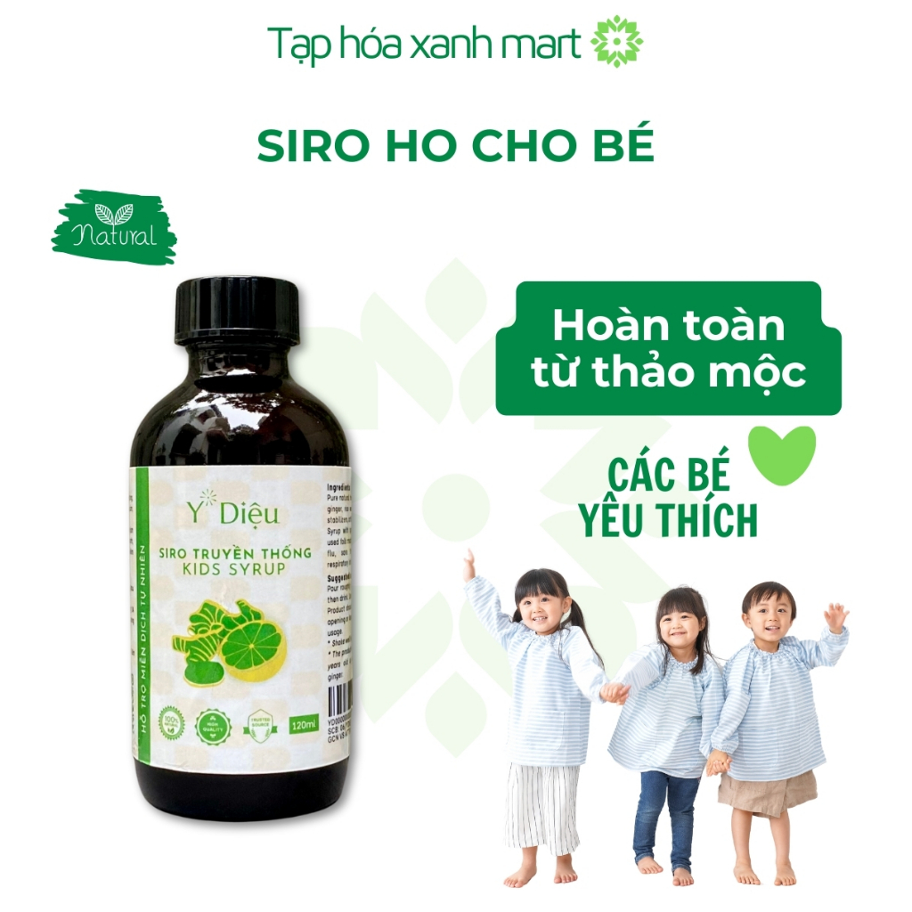 Siro ho cho bé KIDS Y Diệu 120ml, giảm ho long đờm hiệu quả