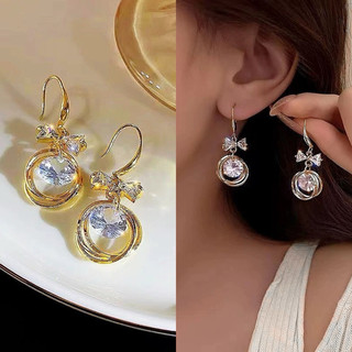 bông tai , khuyên tai hình tròn đính đá siêu sang chảnh