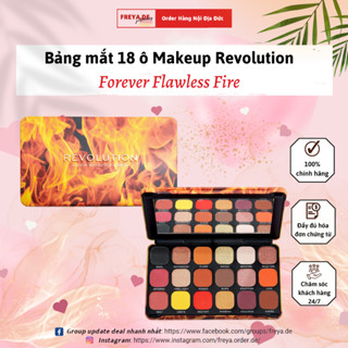 [BILL ĐỨC] Bảng mắt Revolution Flawless Fire 18 ô màu - Bảng vỏ thiếc chống va đập, phấn mắt lên màu chuẩn
