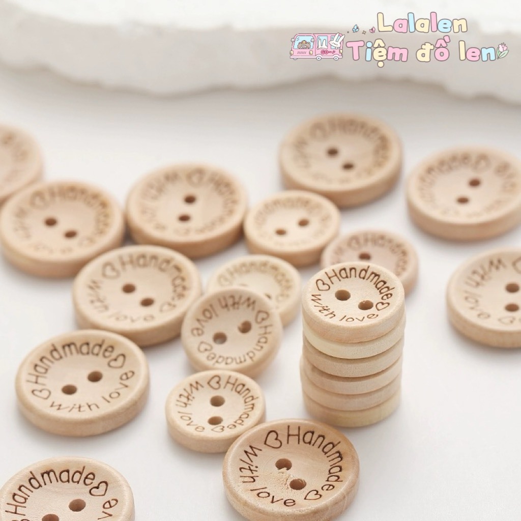 Nút Gỗ Handmade With Love DIY