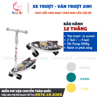 Xe trượt scooter đa năng là xe trượt scooter và tháo rời tay lái thành ván trượt siêu chắc chắn xịn xò