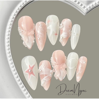 52 Nailbox thiết kế tiểu loang hồng nơ xinh xắn